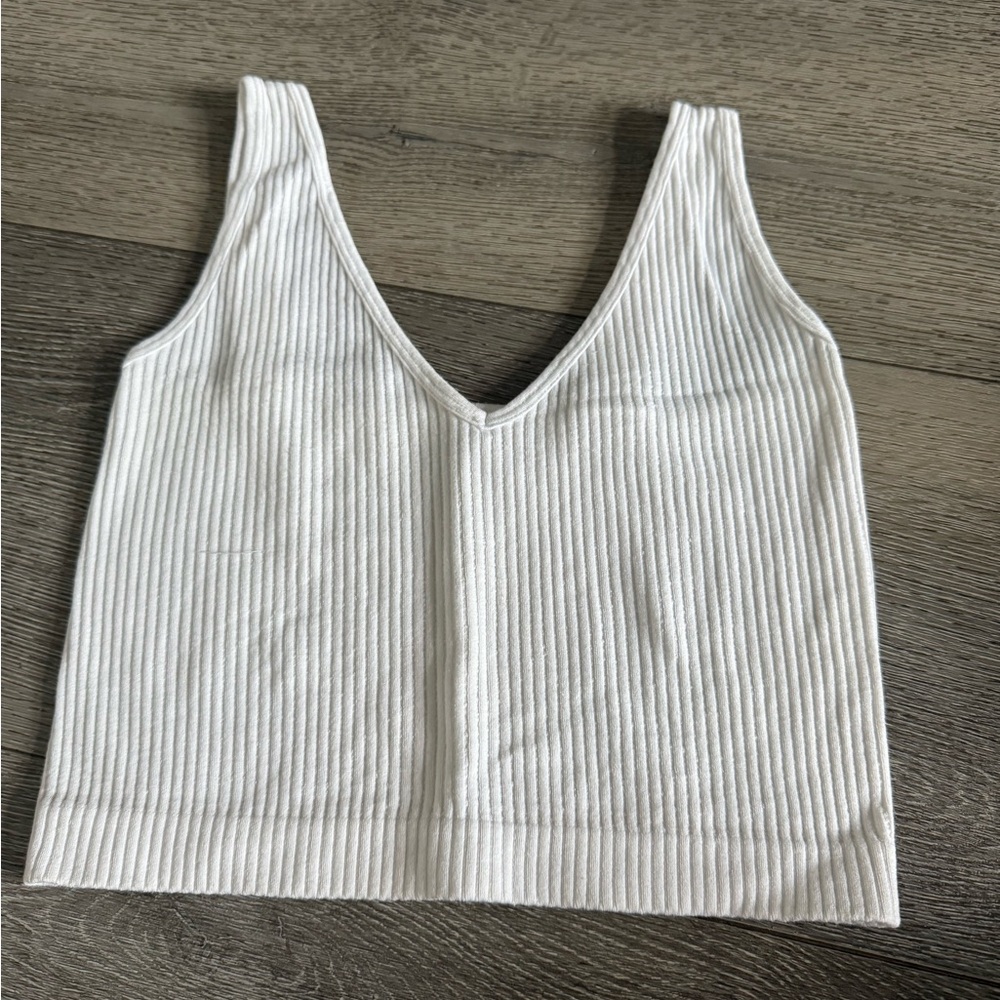 Caruso White Ribbed Tank Top